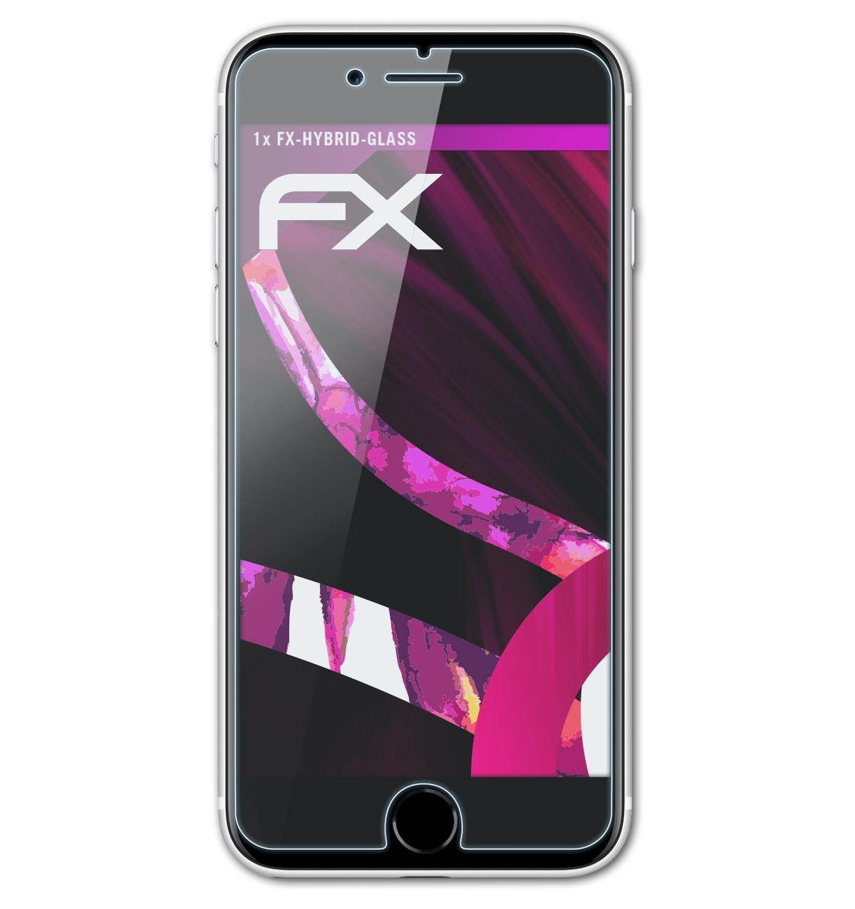 Schutzglas(für Apple ATFOLIX iPhone SE (2020)) FX-Hybrid-Glass