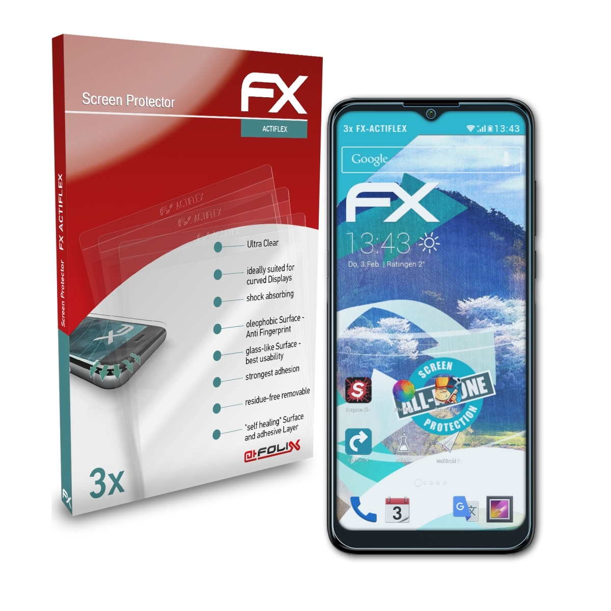 ATFOLIX 3x FX-ActiFleX Displayschutz(für Alcatel 3L (2021))