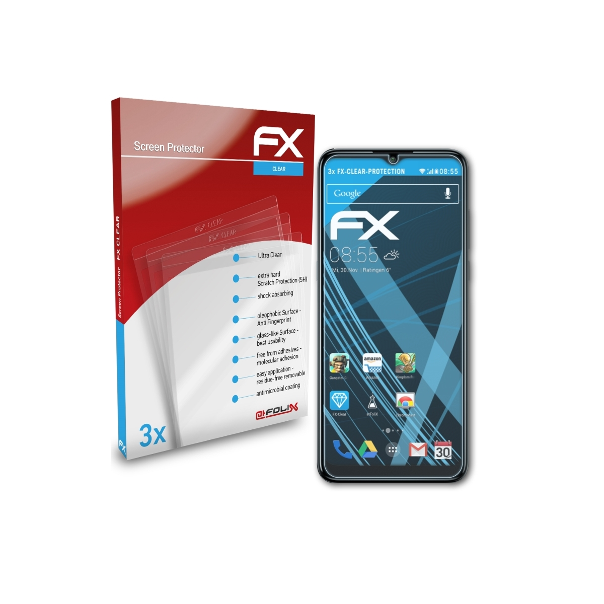 ATFOLIX 3x FX-Clear Displayschutz(für Alcatel 5H)