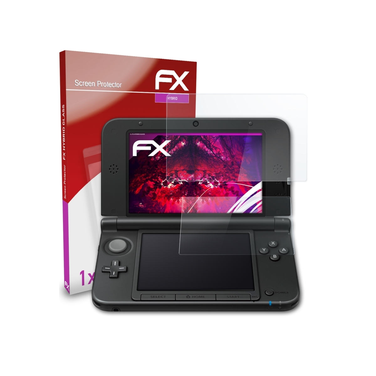 ATFOLIX FX-Hybrid-Glass Schutzglas(für (2012)) XL 3DS Nintendo