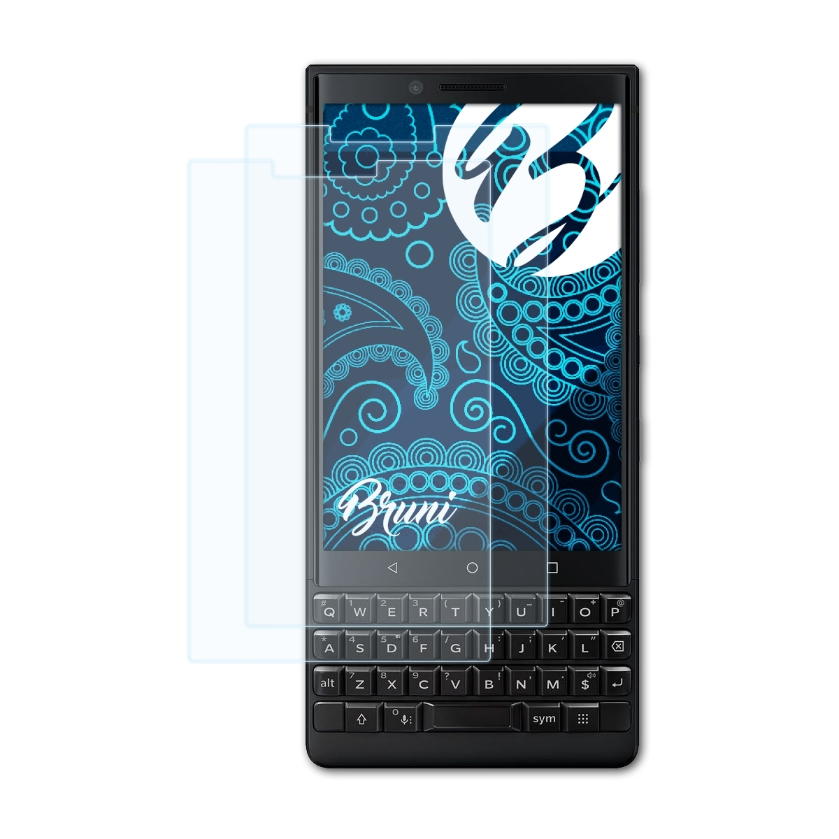 BRUNI 2x Basics-Clear Schutzfolie(für Blackberry Key2)