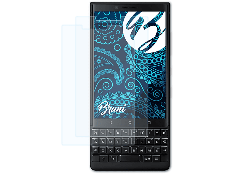 BRUNI 2x Basics-Clear Schutzfolie(für Blackberry Key2)