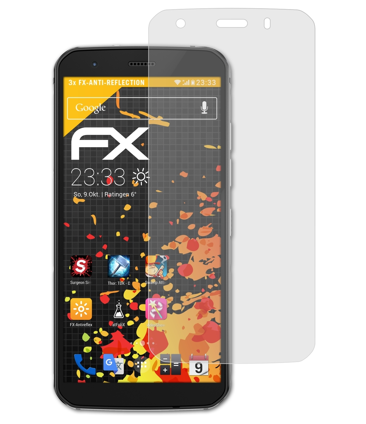 ATFOLIX FX-Antireflex Caterpillar S52) Displayschutz(für 3x CAT