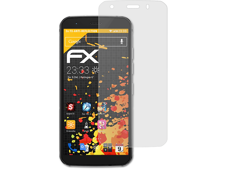 ATFOLIX 3x FX-Antireflex Displayschutz(für Caterpillar CAT S52)