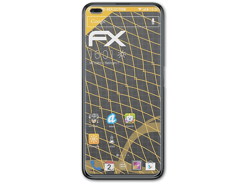 ATFOLIX 3x FX-Antireflex Oppo Realme Displayschutz(für Pro) 6