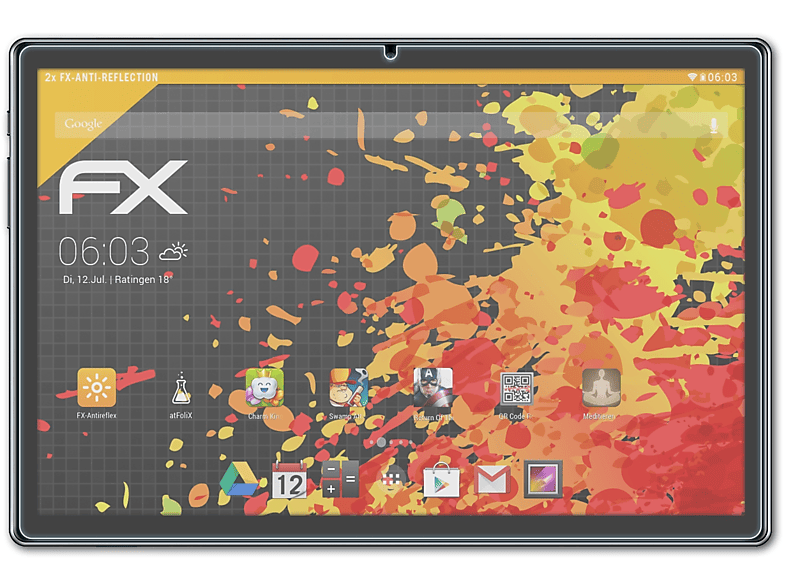 ATFOLIX 2x FX-Antireflex Displayschutz(für Teclast P20HD)