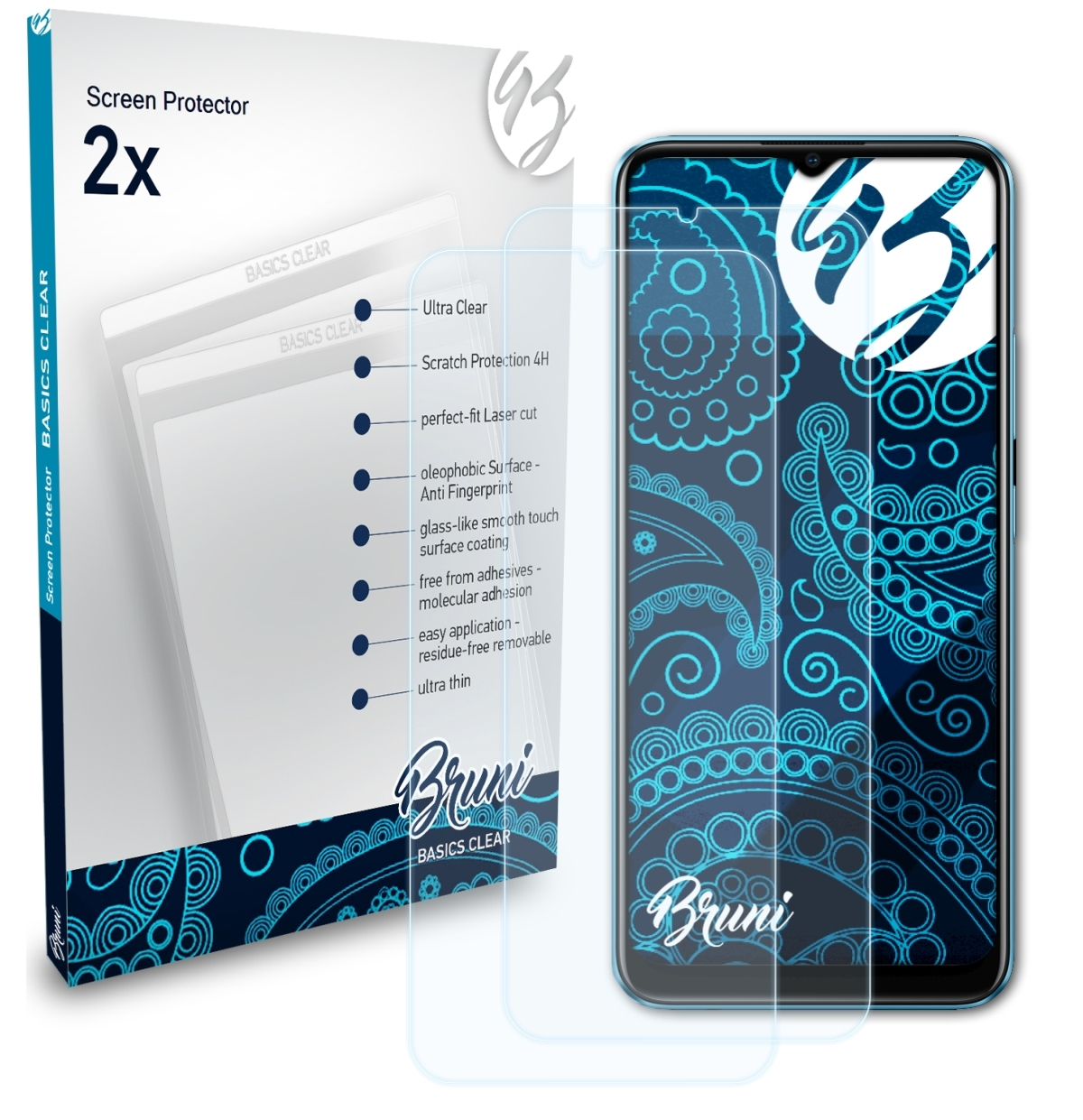 Realme 2x Schutzfolie(für BRUNI C21) Basics-Clear