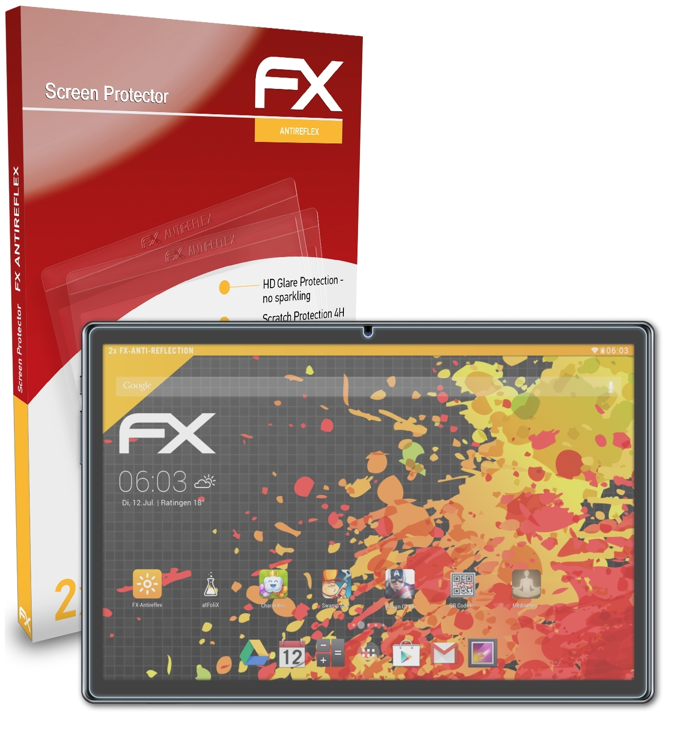 ATFOLIX Displayschutz(für P20HD) Teclast FX-Antireflex 2x
