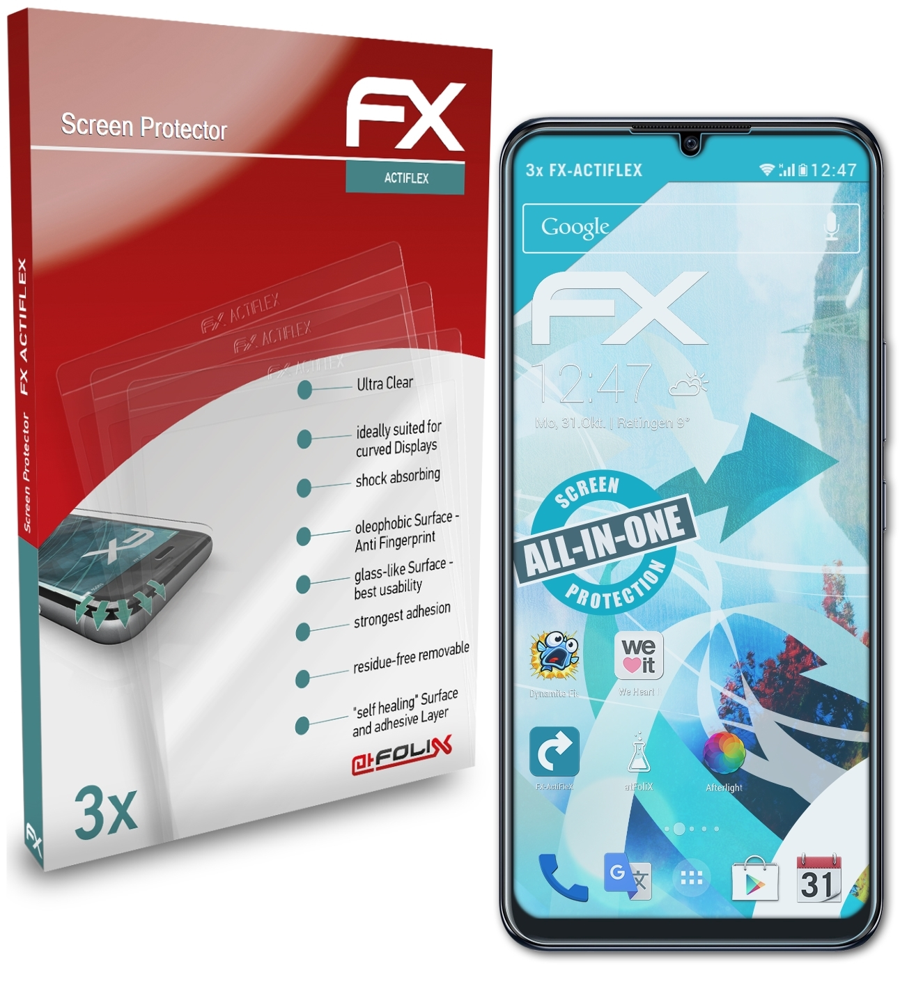ATFOLIX 3x FX-ActiFleX Displayschutz(für Vivo Y70)
