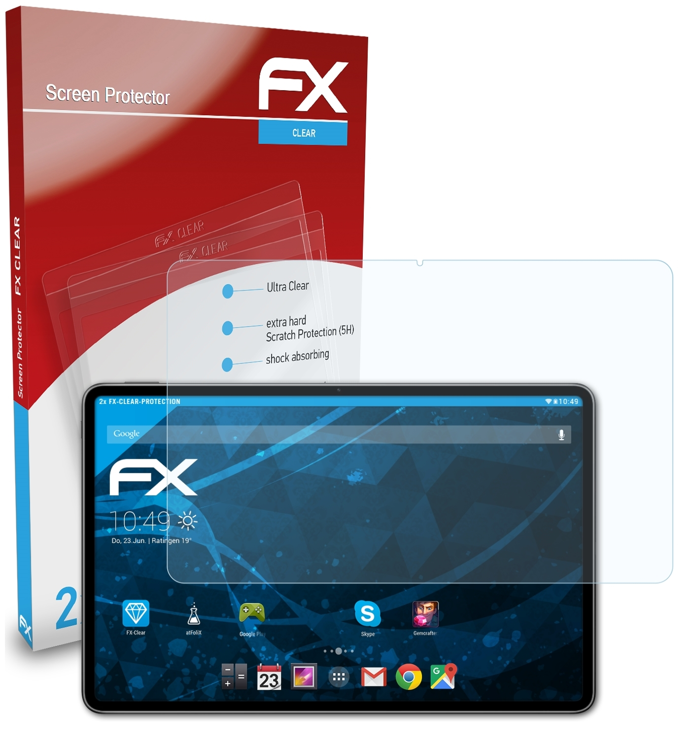 MatePad 12.6 (2021)) Displayschutz(für ATFOLIX Huawei Pro FX-Clear 2x