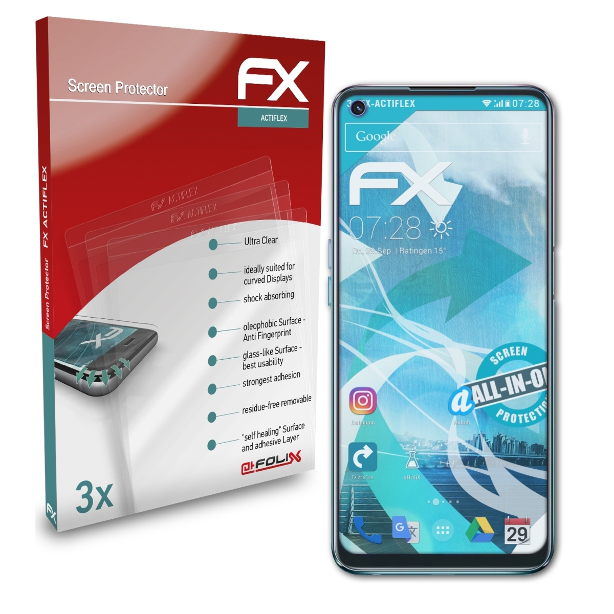 ATFOLIX 3x A93 FX-ActiFleX Oppo 5G) Displayschutz(für