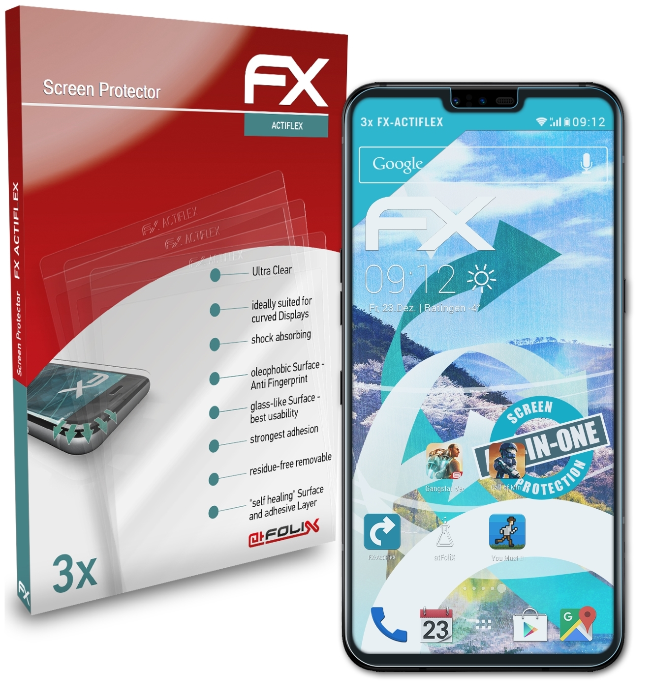 ATFOLIX 3x FX-ActiFleX LG ThinQ) Displayschutz(für V50