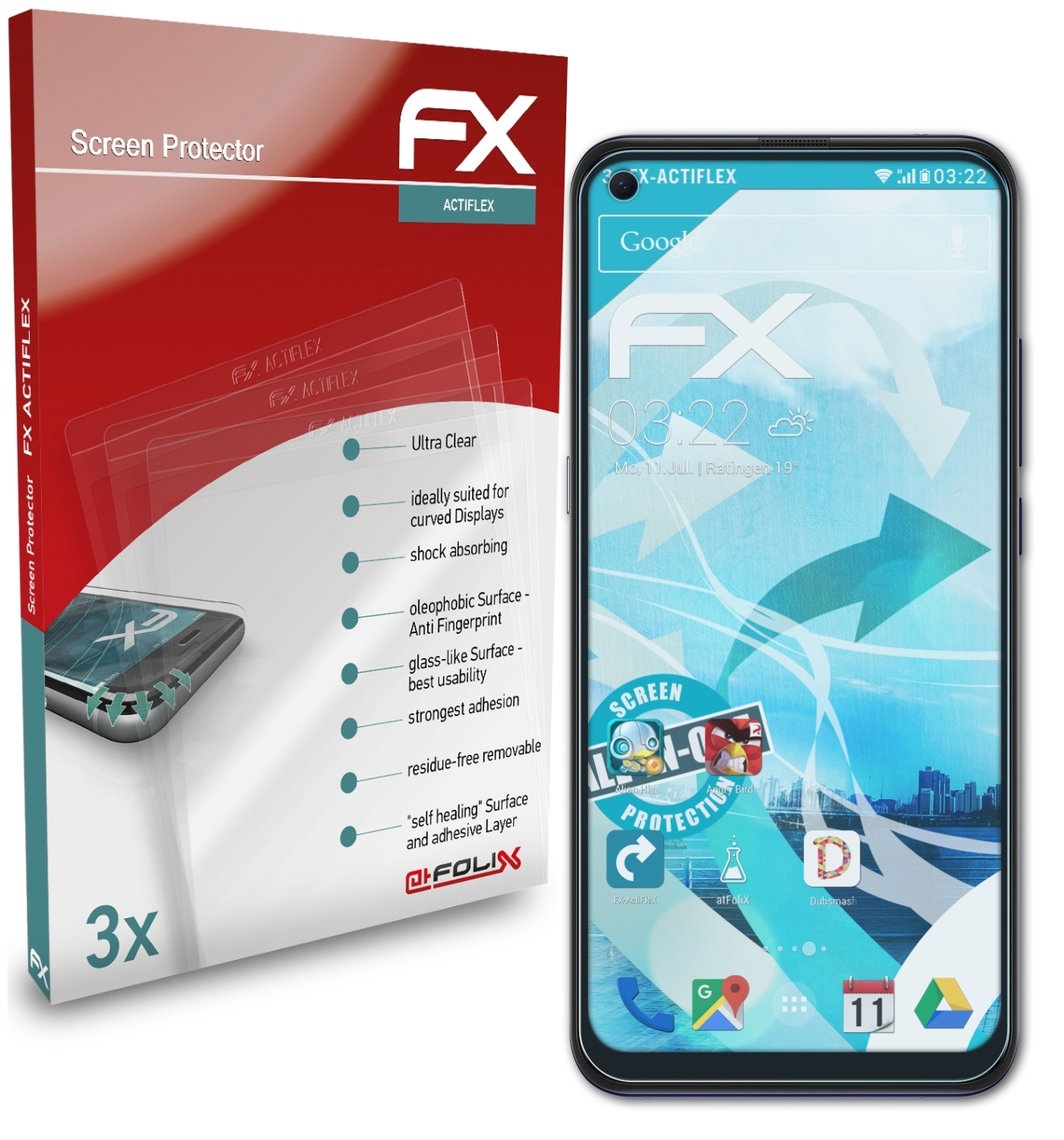 3x ATFOLIX 10 5G) Displayschutz(für FX-ActiFleX TCL