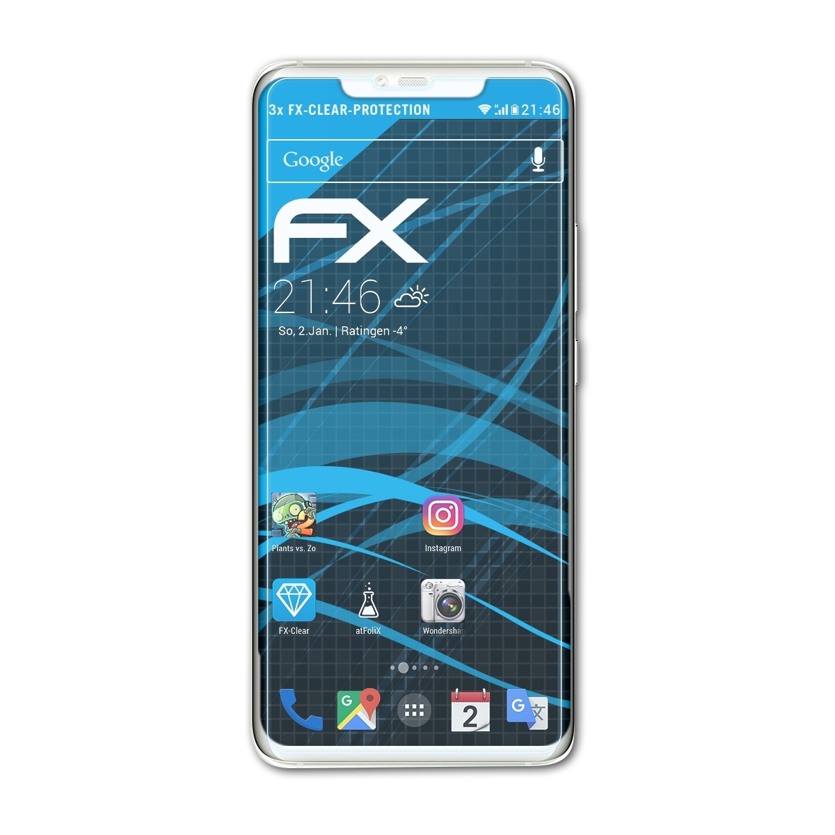 3x ATFOLIX Huawei RS) 20 Mate Displayschutz(für FX-Clear