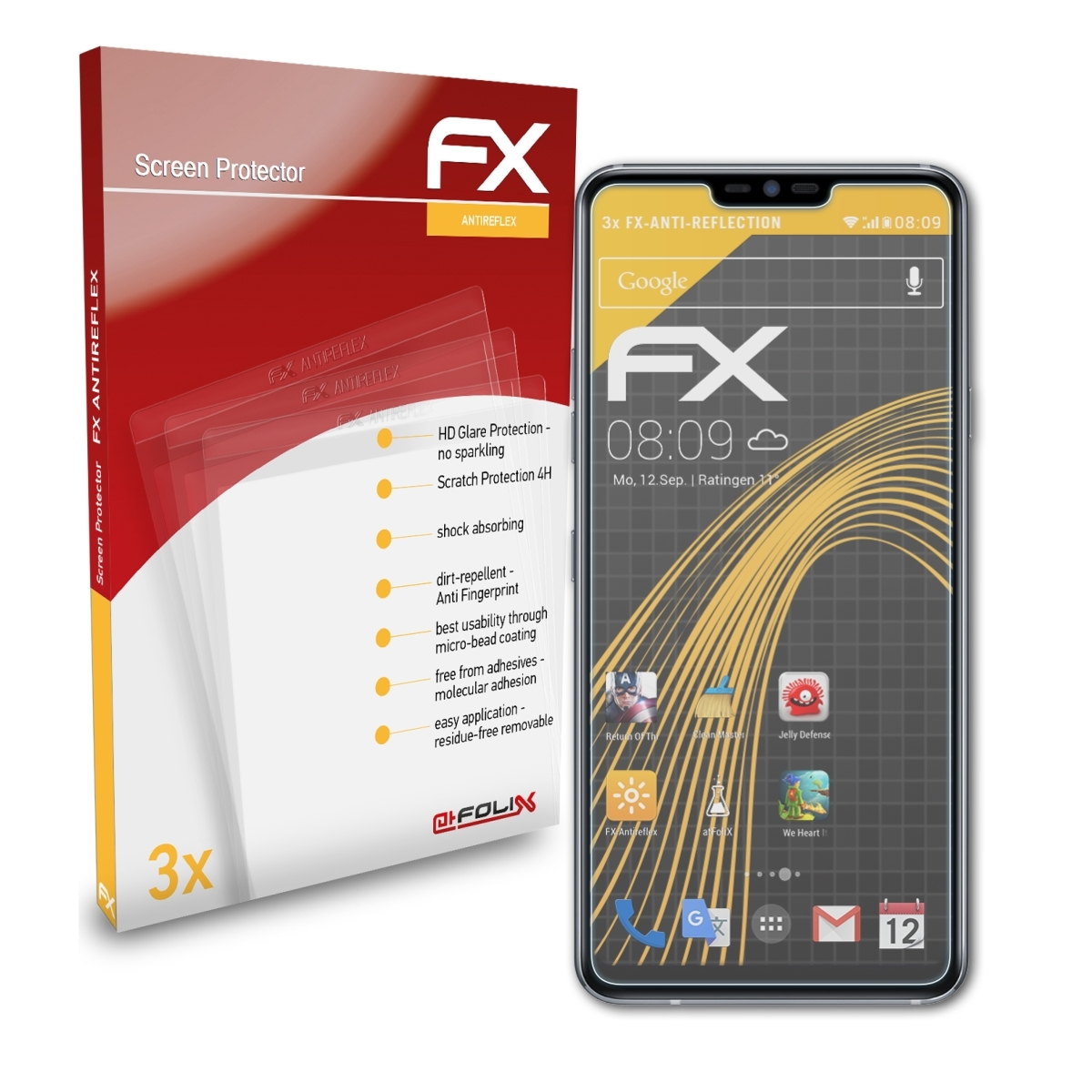 ATFOLIX 3x FX-Antireflex Displayschutz(für LG ThinQ) G7
