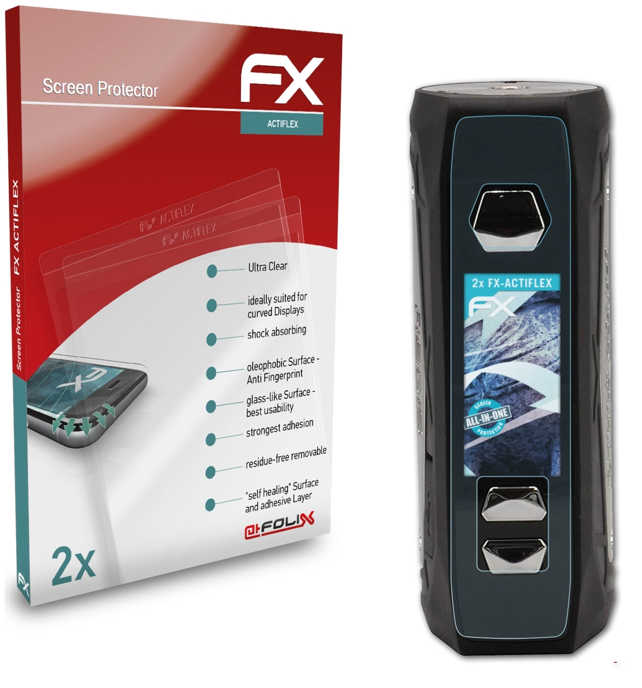 ATFOLIX 2x FX-ActiFleX Aegis Geekvape Max) Displayschutz(für