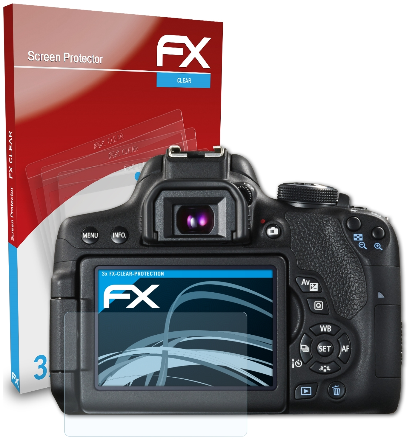 Canon EOS FX-Clear 750D) Displayschutz(für 3x ATFOLIX