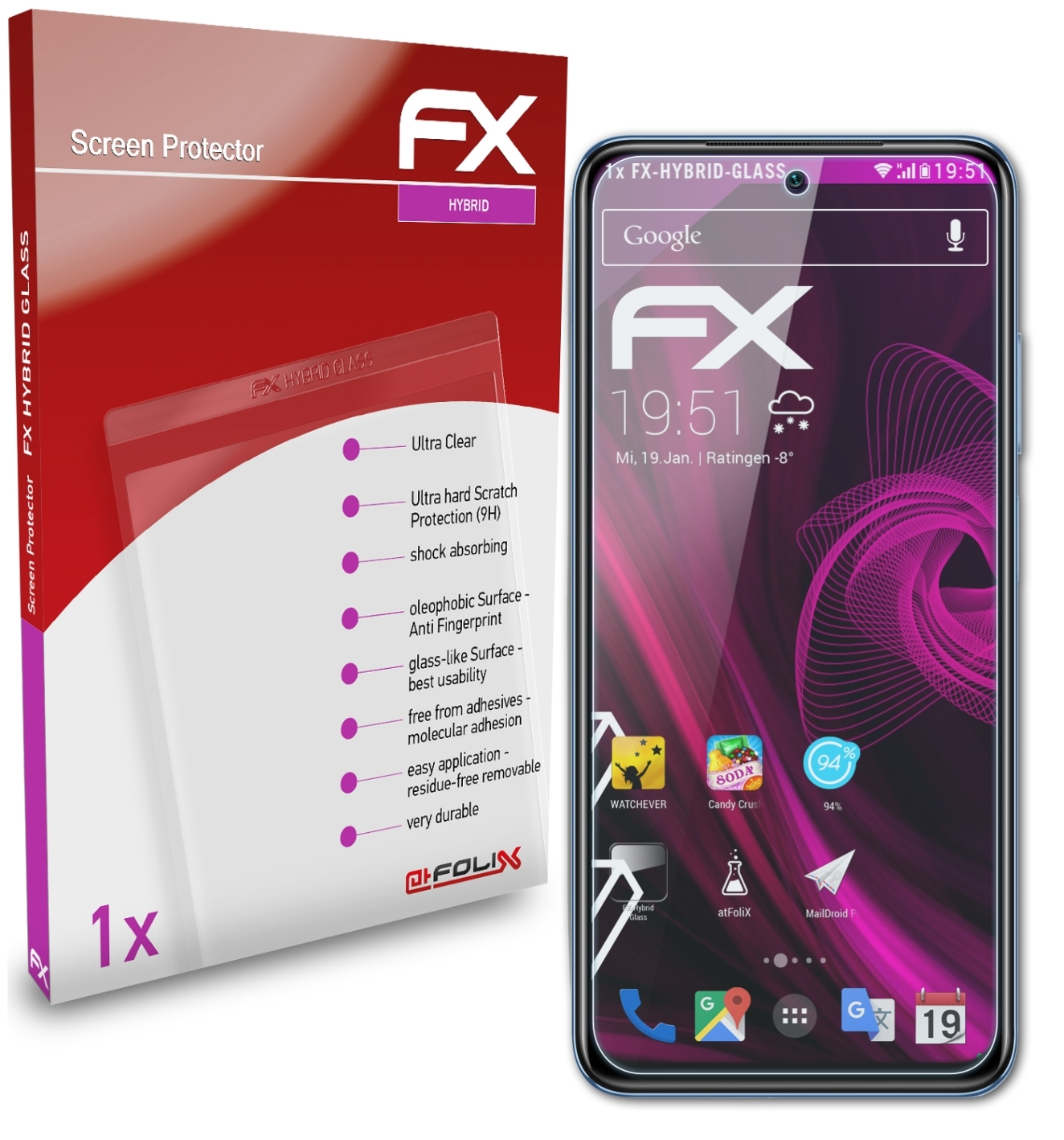 10 FX-Hybrid-Glass ATFOLIX Redmi Schutzglas(für Lite) Note Xiaomi