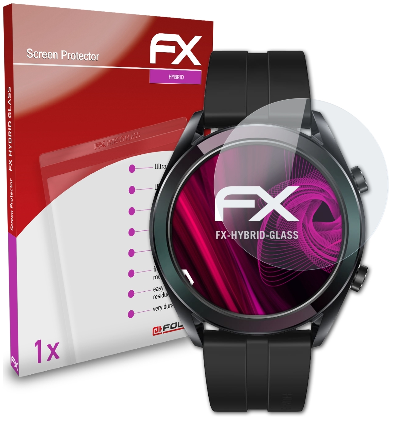 GT Huawei Watch Elegant) Schutzglas(für FX-Hybrid-Glass ATFOLIX