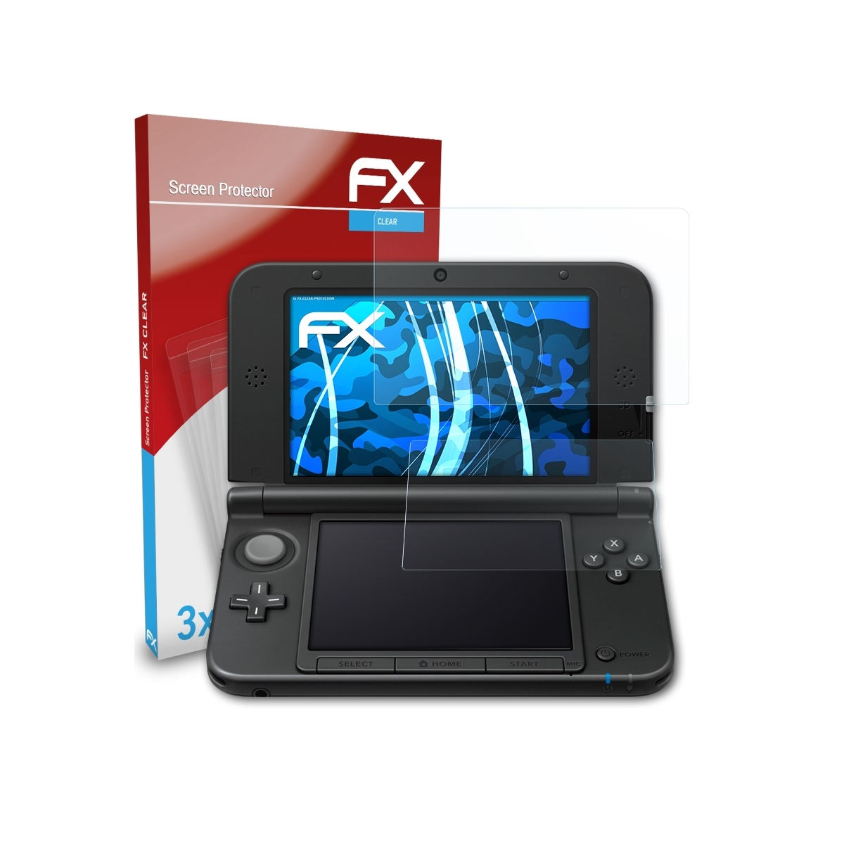 ATFOLIX 3x XL Displayschutz(für (2012)) FX-Clear Nintendo 3DS
