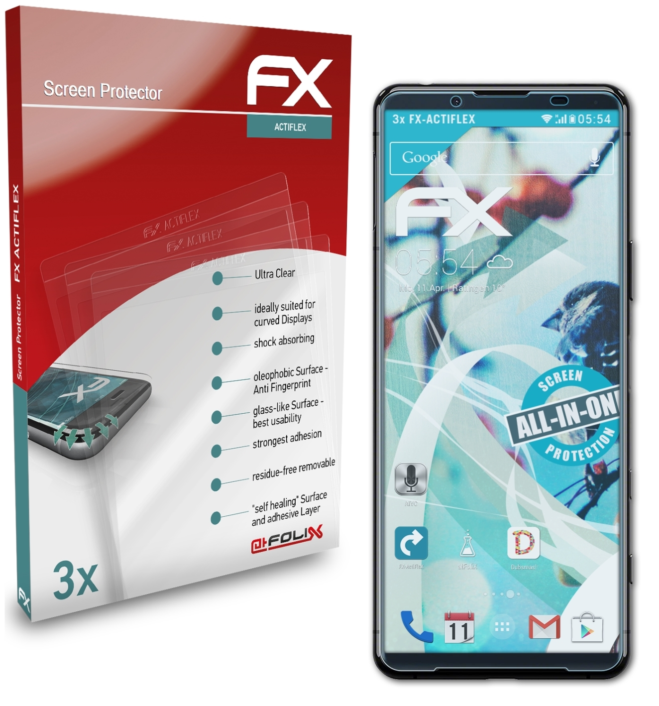 II) 3x ATFOLIX FX-ActiFleX 5 Xperia Displayschutz(für Sony