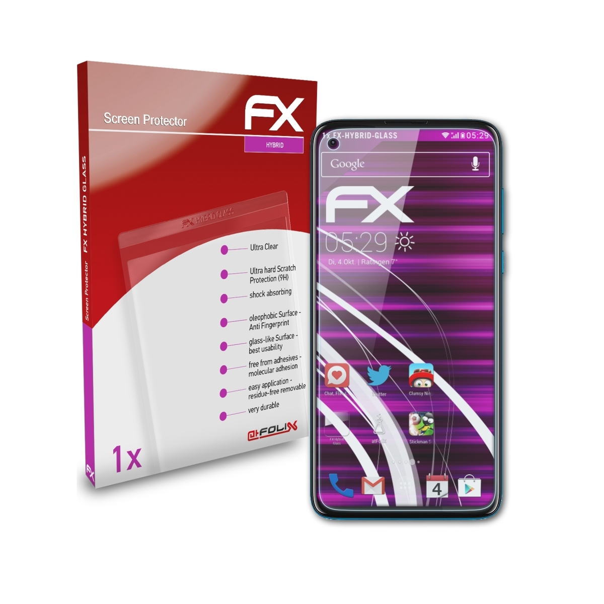 Power) FX-Hybrid-Glass Moto G8 Schutzglas(für Motorola ATFOLIX