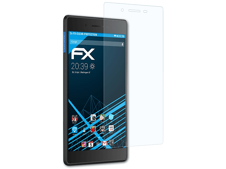 ATFOLIX 2x FX-Clear Lenovo Essential) Tab Displayschutz(für 7