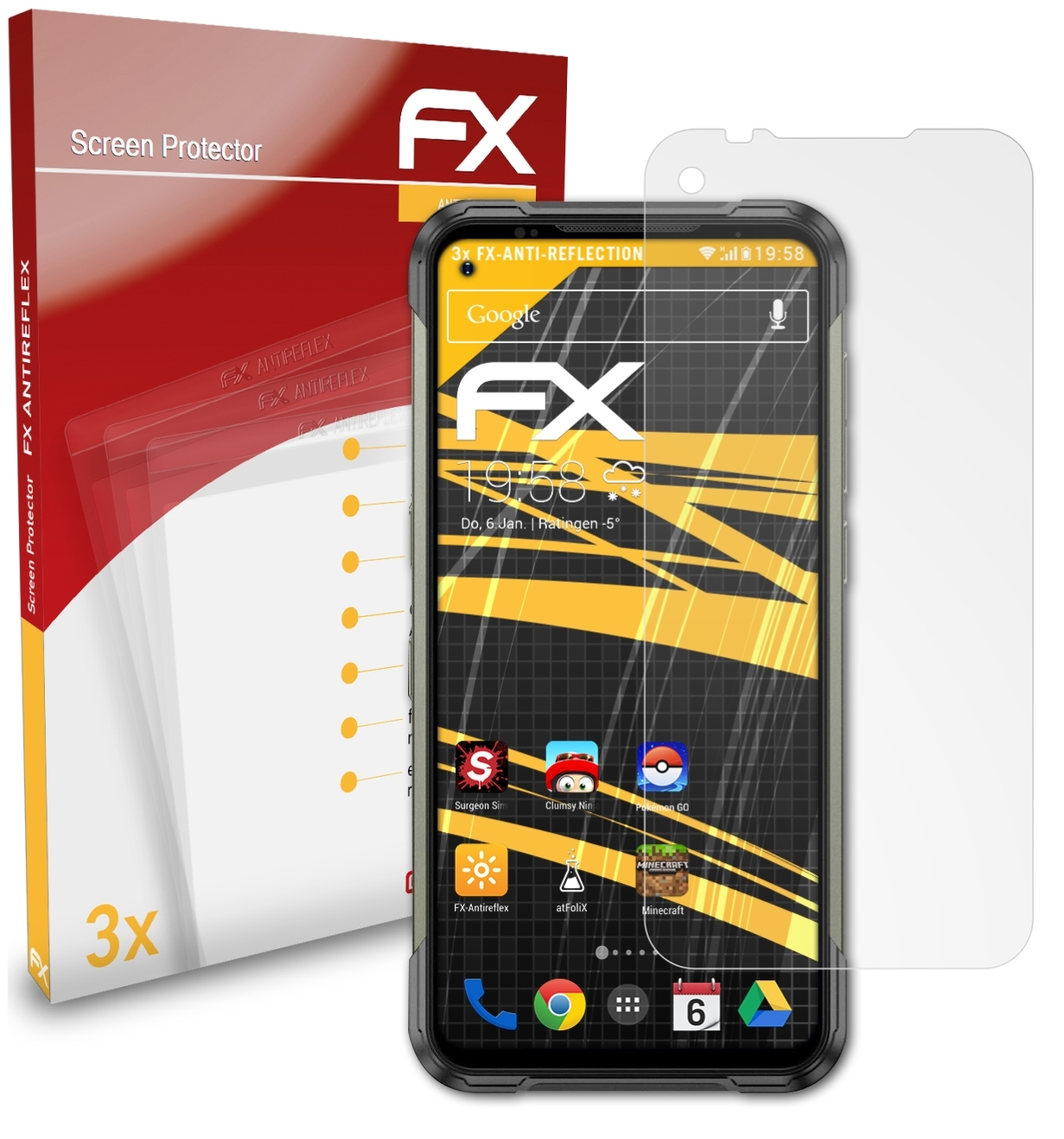 Pro) FX-Antireflex ATFOLIX S97 DOOGEE 3x Displayschutz(für