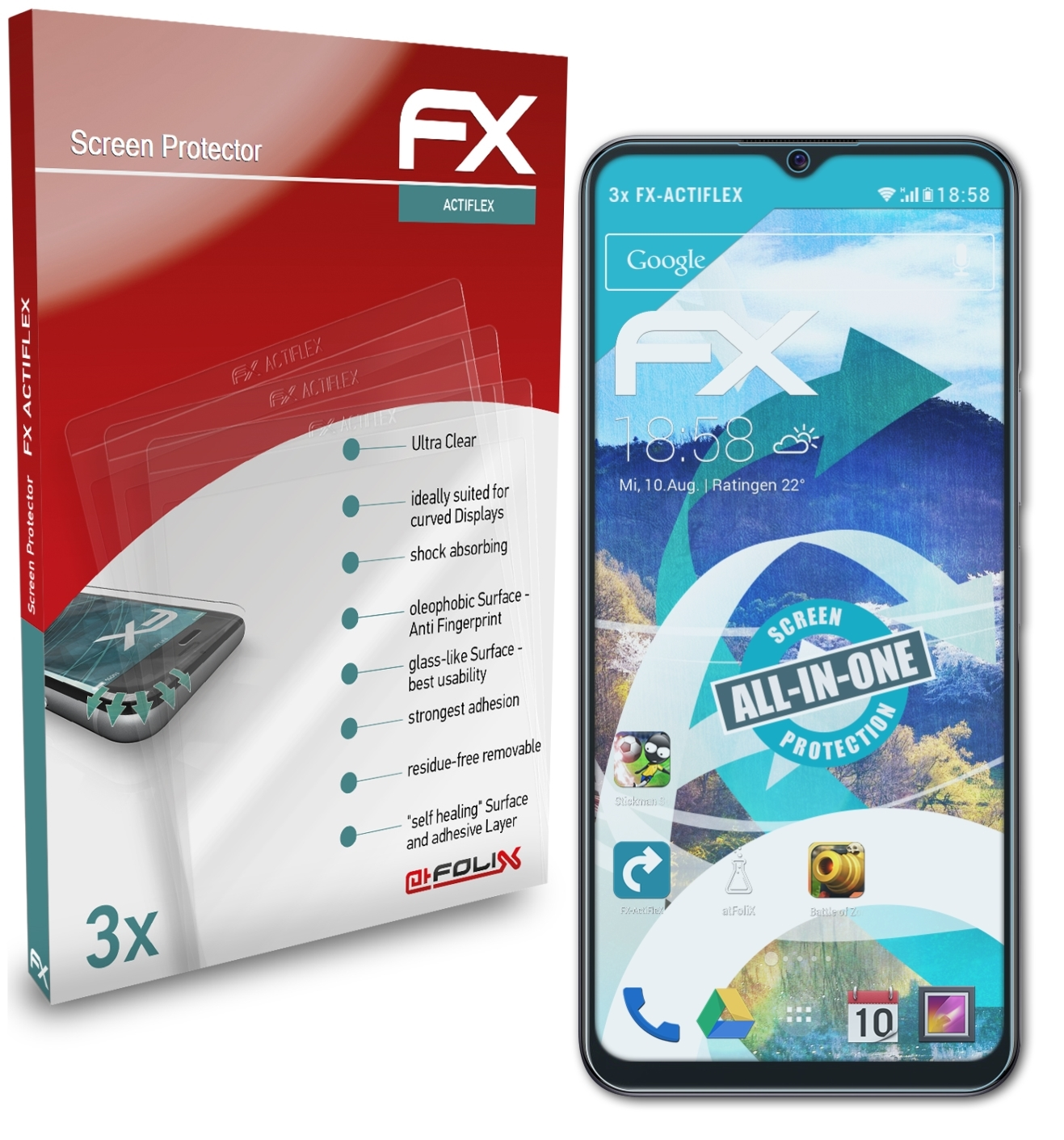 FX-ActiFleX Vivo Y72 Displayschutz(für ATFOLIX 3x 5G)