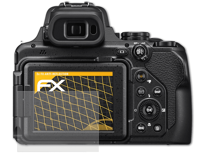 ATFOLIX 3x FX-Antireflex Displayschutz(für Nikon Coolpix P1000)