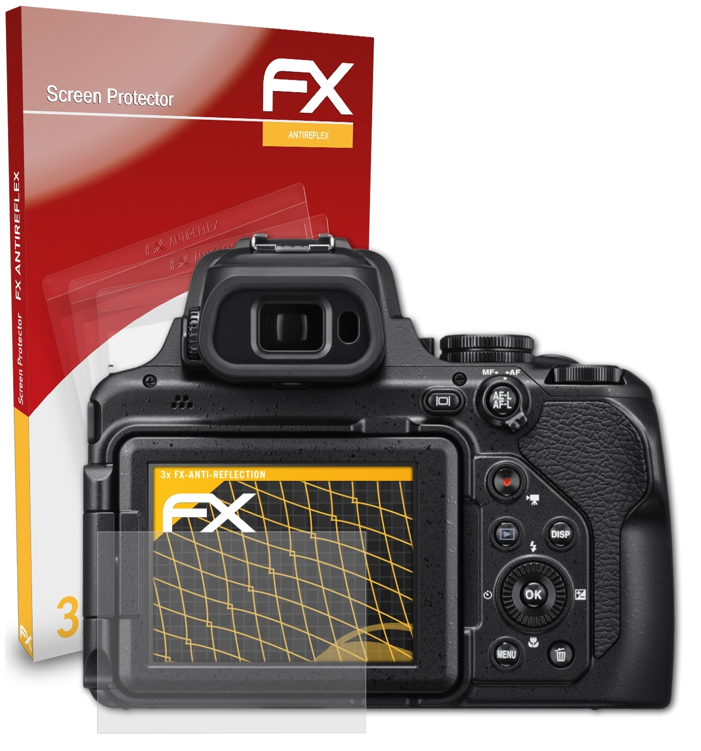 ATFOLIX 3x P1000) Coolpix FX-Antireflex Displayschutz(für Nikon