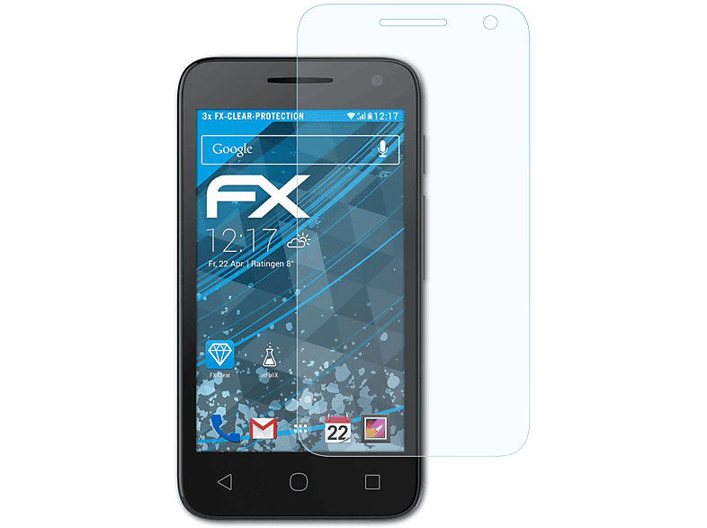 1E) ATFOLIX 3x Alcatel Displayschutz(für FX-Clear