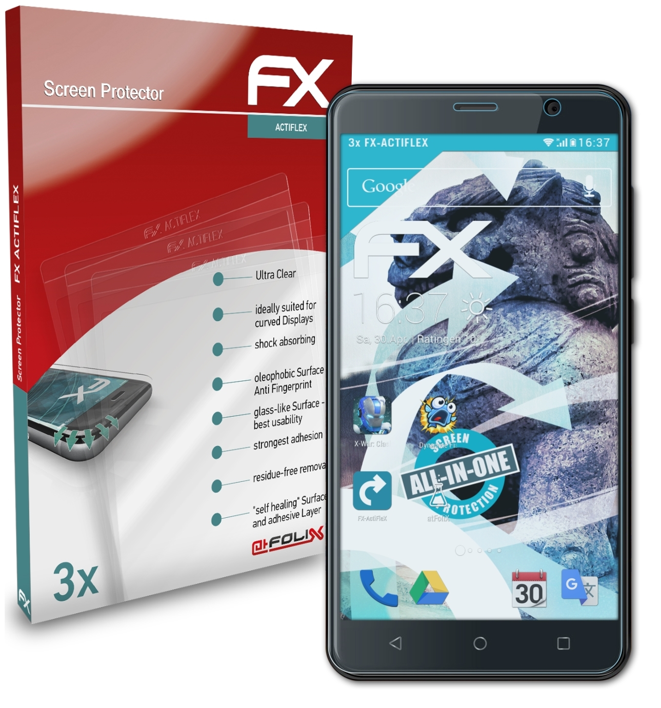 ATFOLIX 3x Energizer Energy FX-ActiFleX E500S) Displayschutz(für