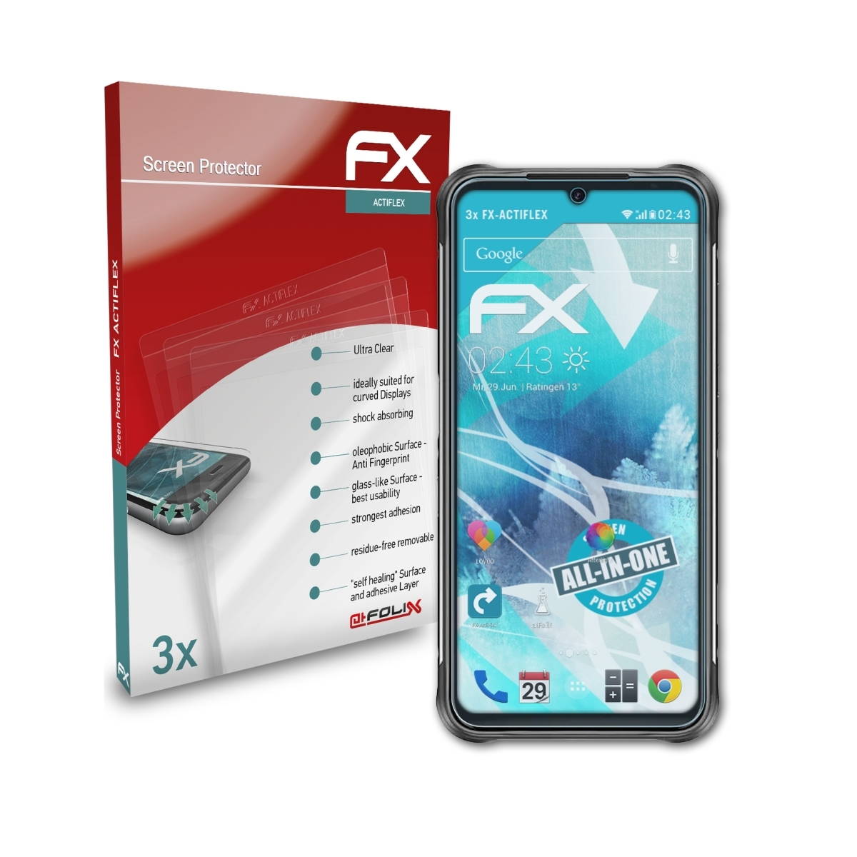 ATFOLIX 3x Bison) FX-ActiFleX Displayschutz(für UMiDigi