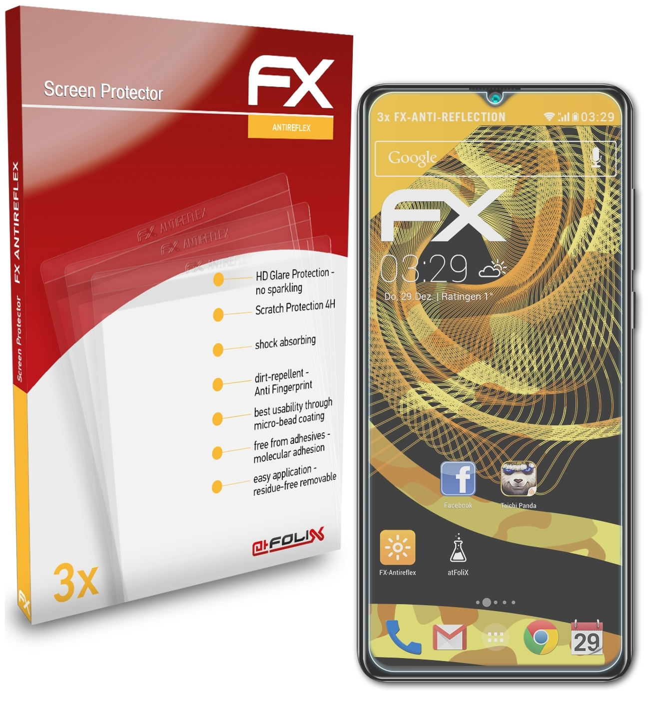 ATFOLIX 3x Displayschutz(für Hafury K30) FX-Antireflex