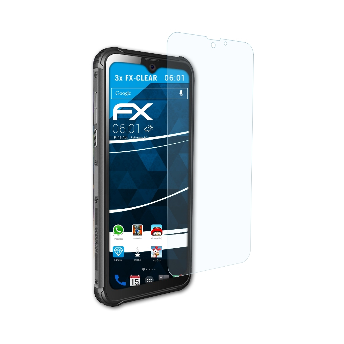 ATFOLIX 3x Pro) FX-Clear Displayschutz(für Blackview BV9800