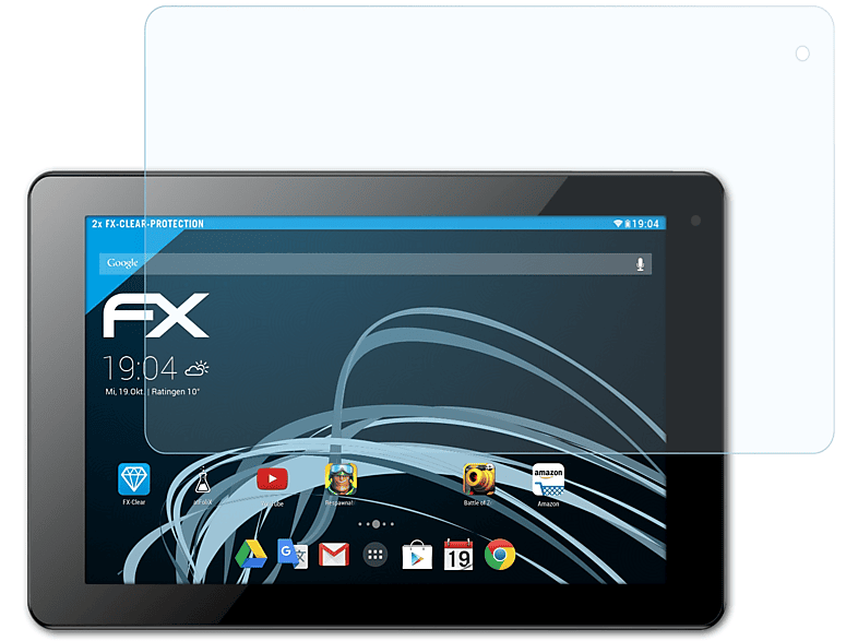 ATFOLIX 2x FX-Clear Displayschutz(für Odys Ieos Quad)