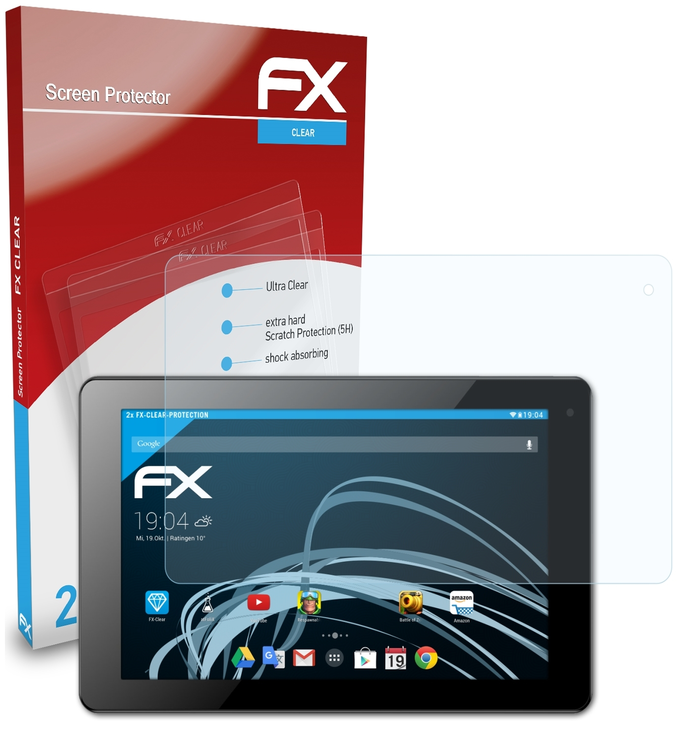 Odys ATFOLIX 2x Quad) FX-Clear Displayschutz(für Ieos