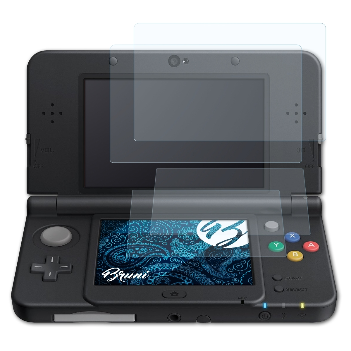 BRUNI 2x Basics-Clear (2015)) Schutzfolie(für Nintendo New 3DS