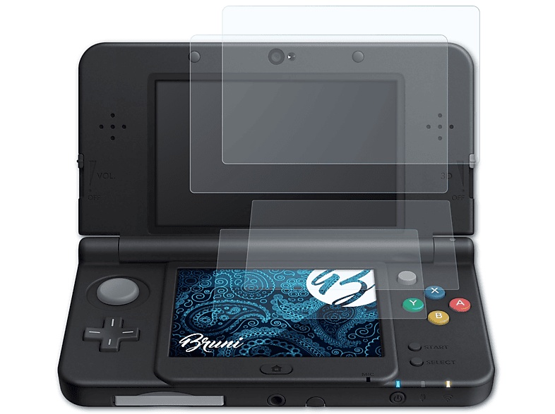BRUNI 2x Basics-Clear Schutzfolie(für Nintendo New 3DS (2015))