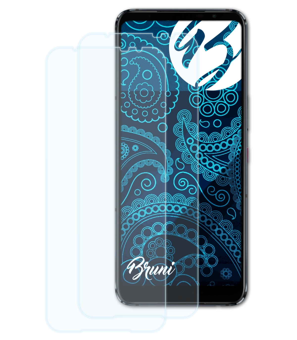 Basics-Clear ROG 5s) 2x Schutzfolie(für BRUNI Asus Phone