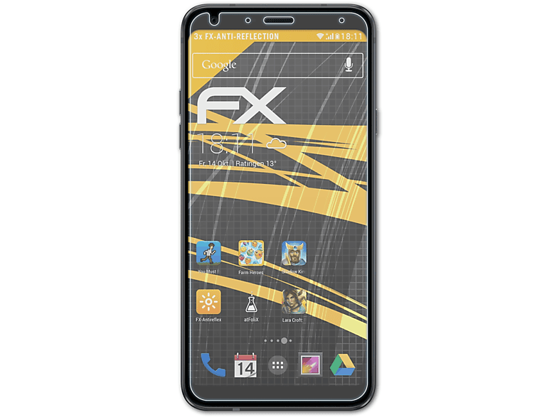 ATFOLIX 3x FX-Antireflex Displayschutz(für LG Q7) | Displayschutzfolien & Gläser