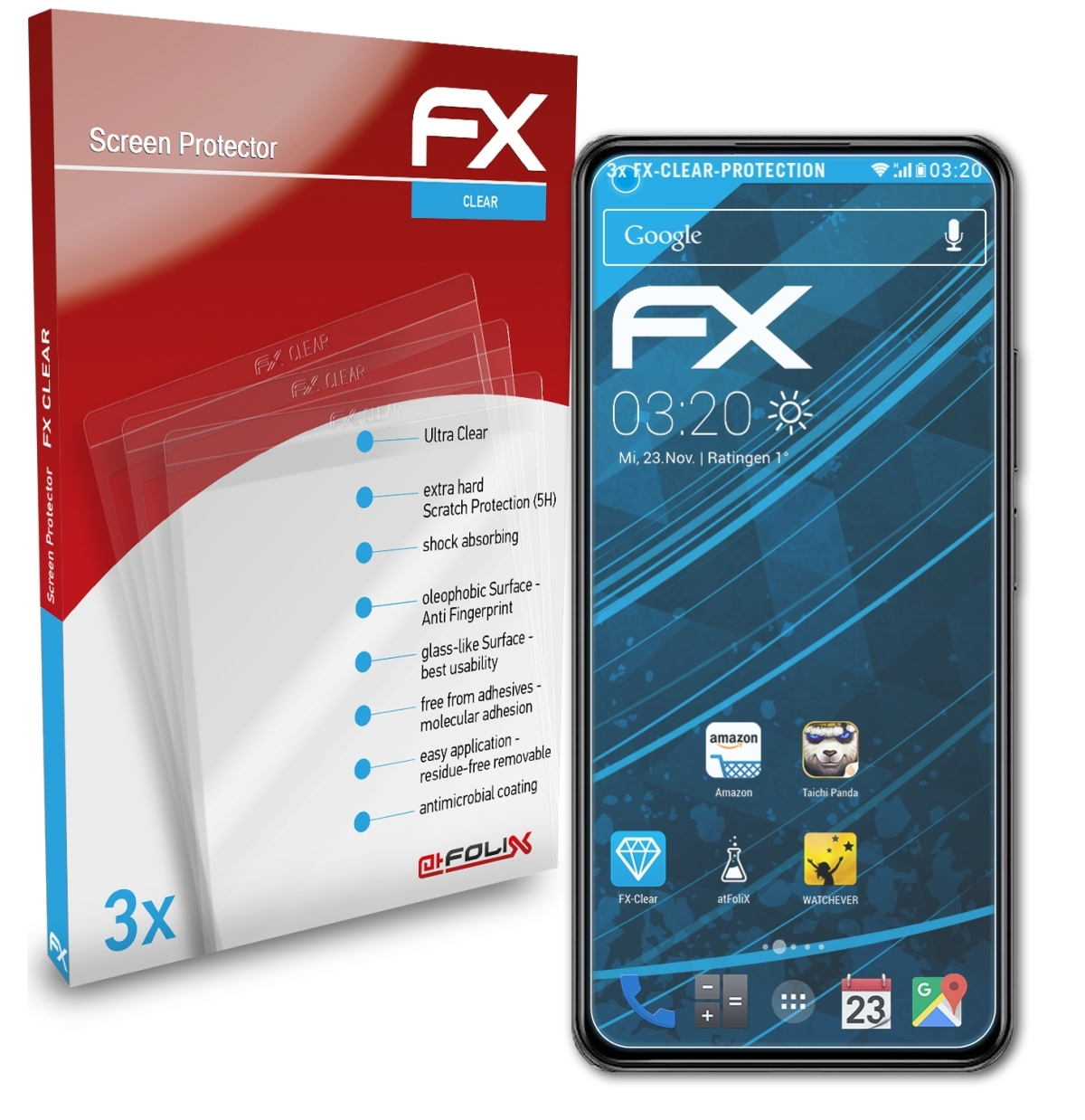 FX-Clear Displayschutz(für 3x Xiaomi 5G) ATFOLIX Mi Lite 11