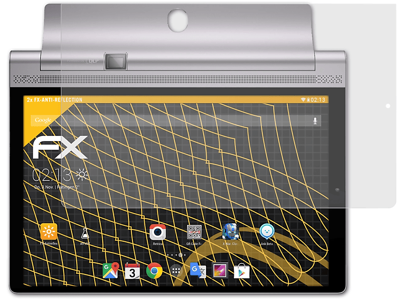 ATFOLIX 2x FX-Antireflex Displayschutz(für Lenovo Yoga Tab 3 Pro 10)