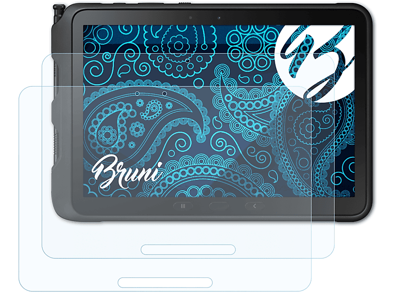 BRUNI 2x Basics-Clear Schutzfolie(für Pro) Galaxy Active Samsung Tab