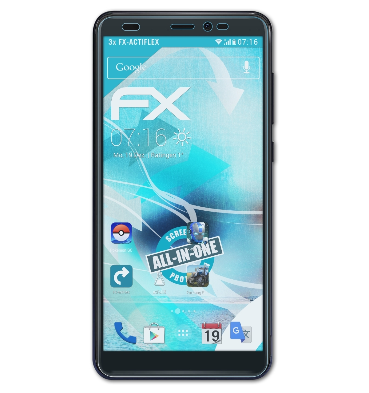 ATFOLIX 3x FX-ActiFleX Displayschutz(für Wiko Y60)