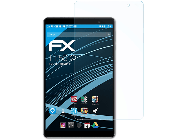 ATFOLIX 2x FX-Clear Displayschutz(für Teclast P85)