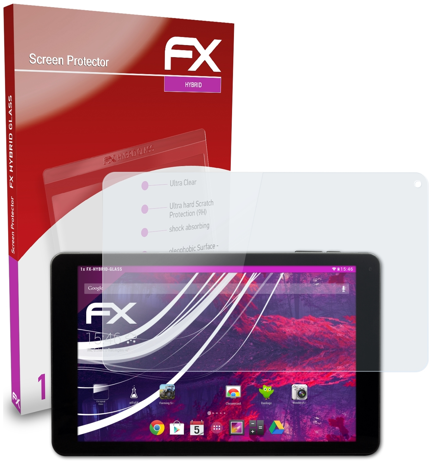 ATFOLIX 10 3G Schutzglas(für Pad Captiva FX-Hybrid-Glass Plus)