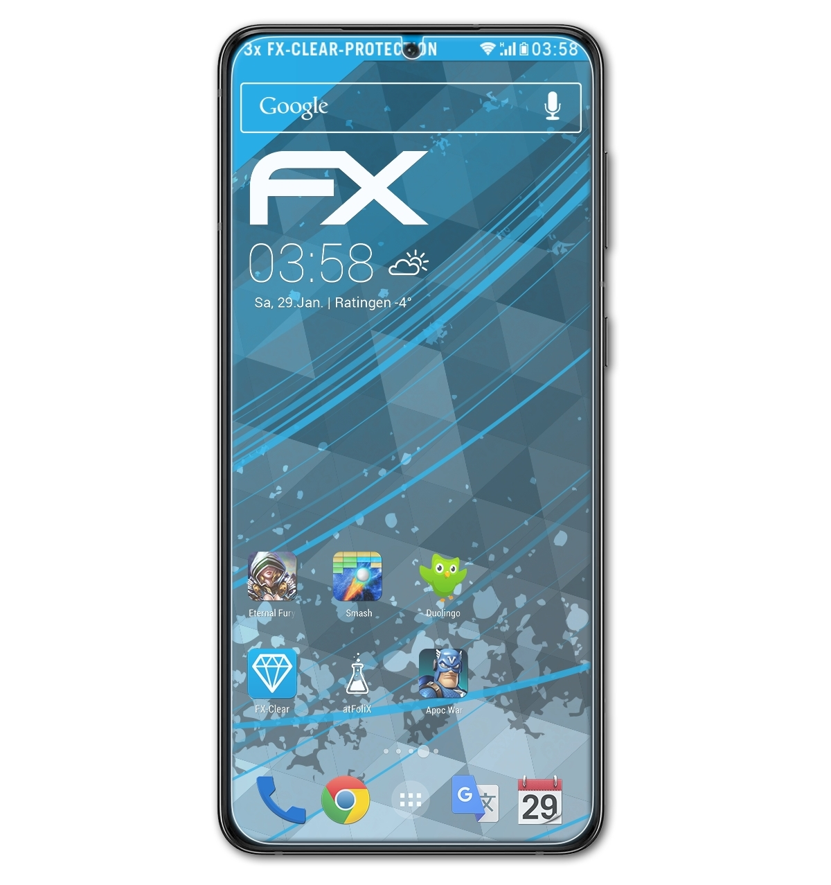 3x Displayschutz(für FX-Clear ATFOLIX Samsung Galaxy S21+)