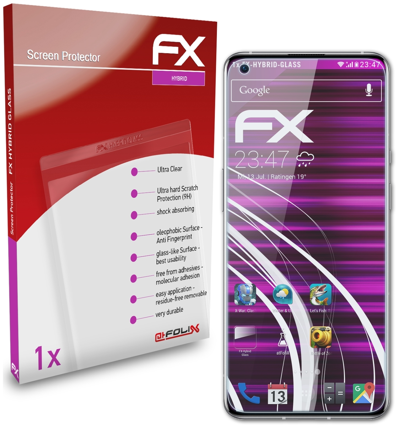 OnePlus Pro) Schutzglas(für FX-Hybrid-Glass 9 ATFOLIX